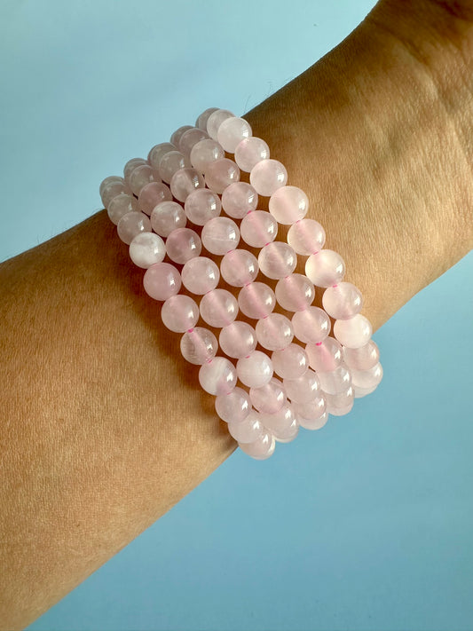 6mm Mangano Pink Calcite Beaded Bracelet