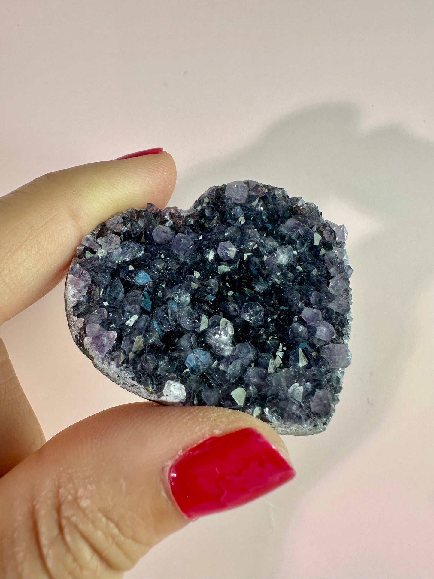 Small Druzy Amethyst Heart - A