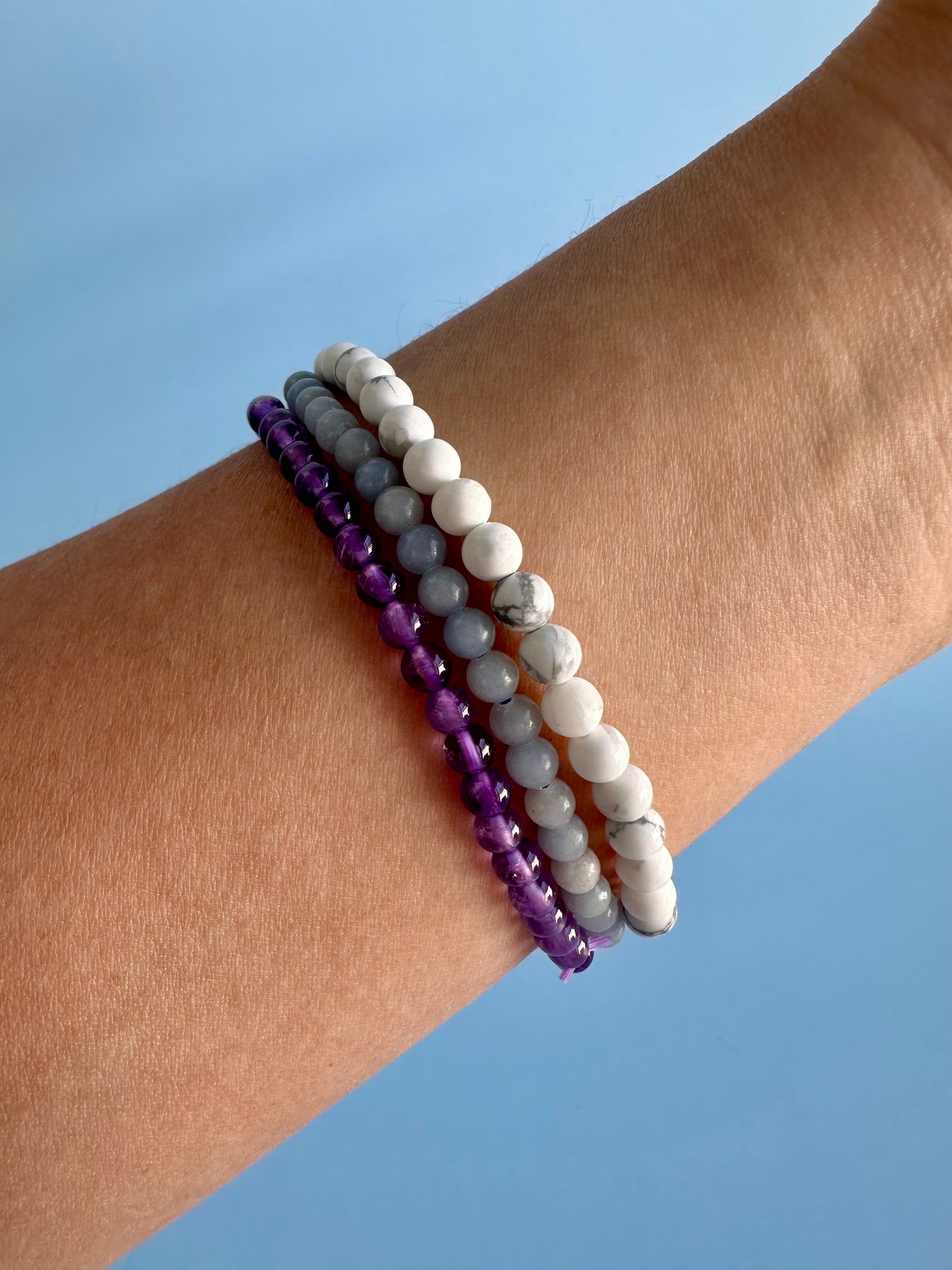 Bracelet Bundle Set: “Peace of Mind” - Howlite, Amethyst, Angelite