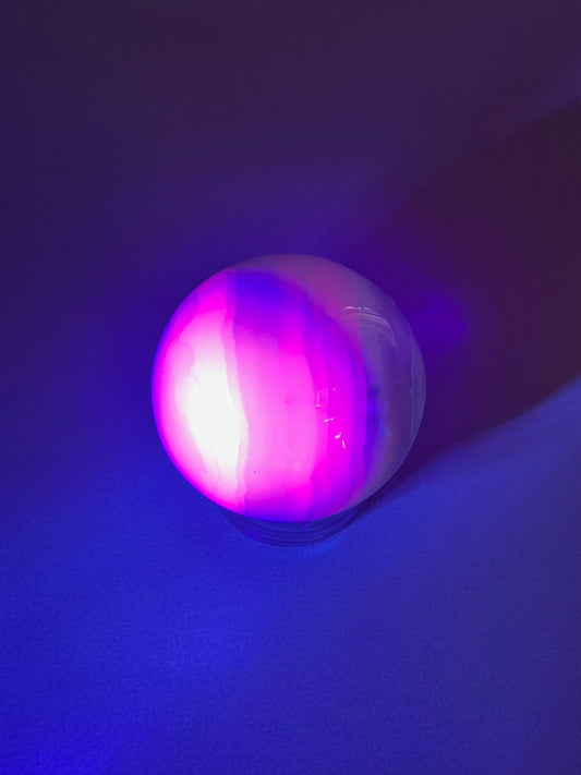 Peruvian Pink Mangano Calcite Sphere UV Reactive – Option E
