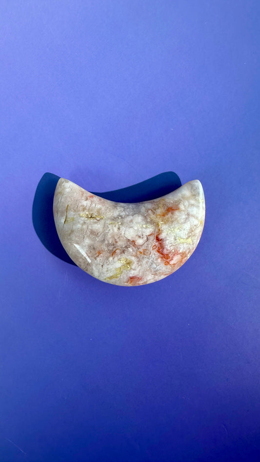 Flower Agate Crescent Moon – Option F