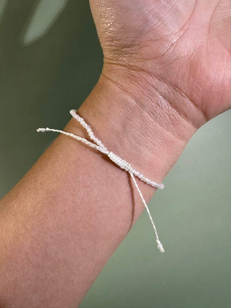 2mm Moonstone Adjustable Beaded Bracelet