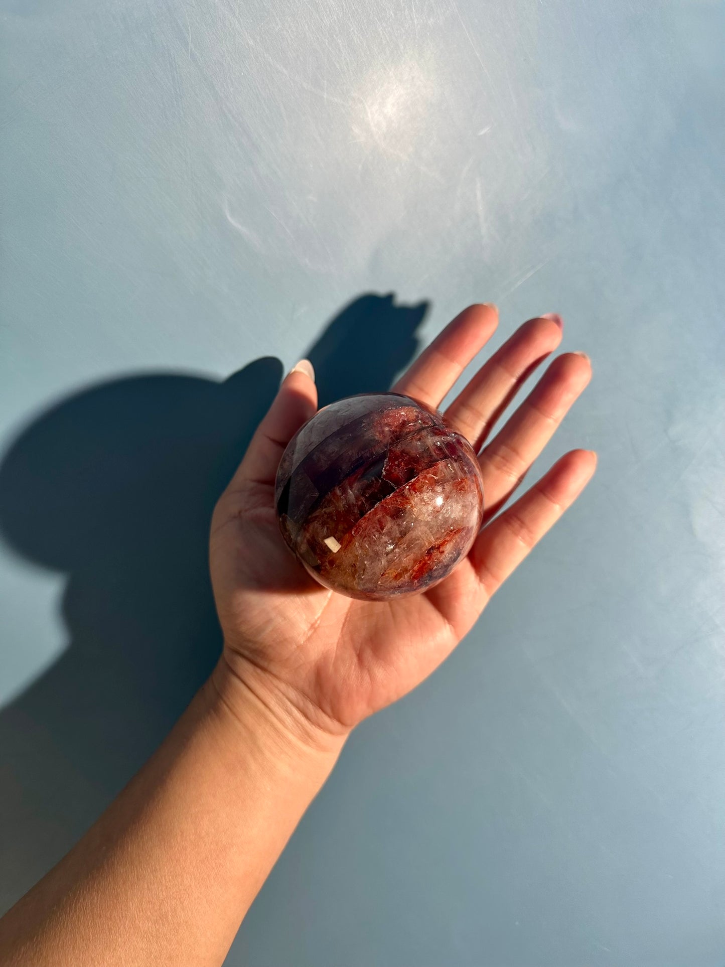 Fire Quartz Sphere – Option D | Motivation, Strength & Transformative Energy