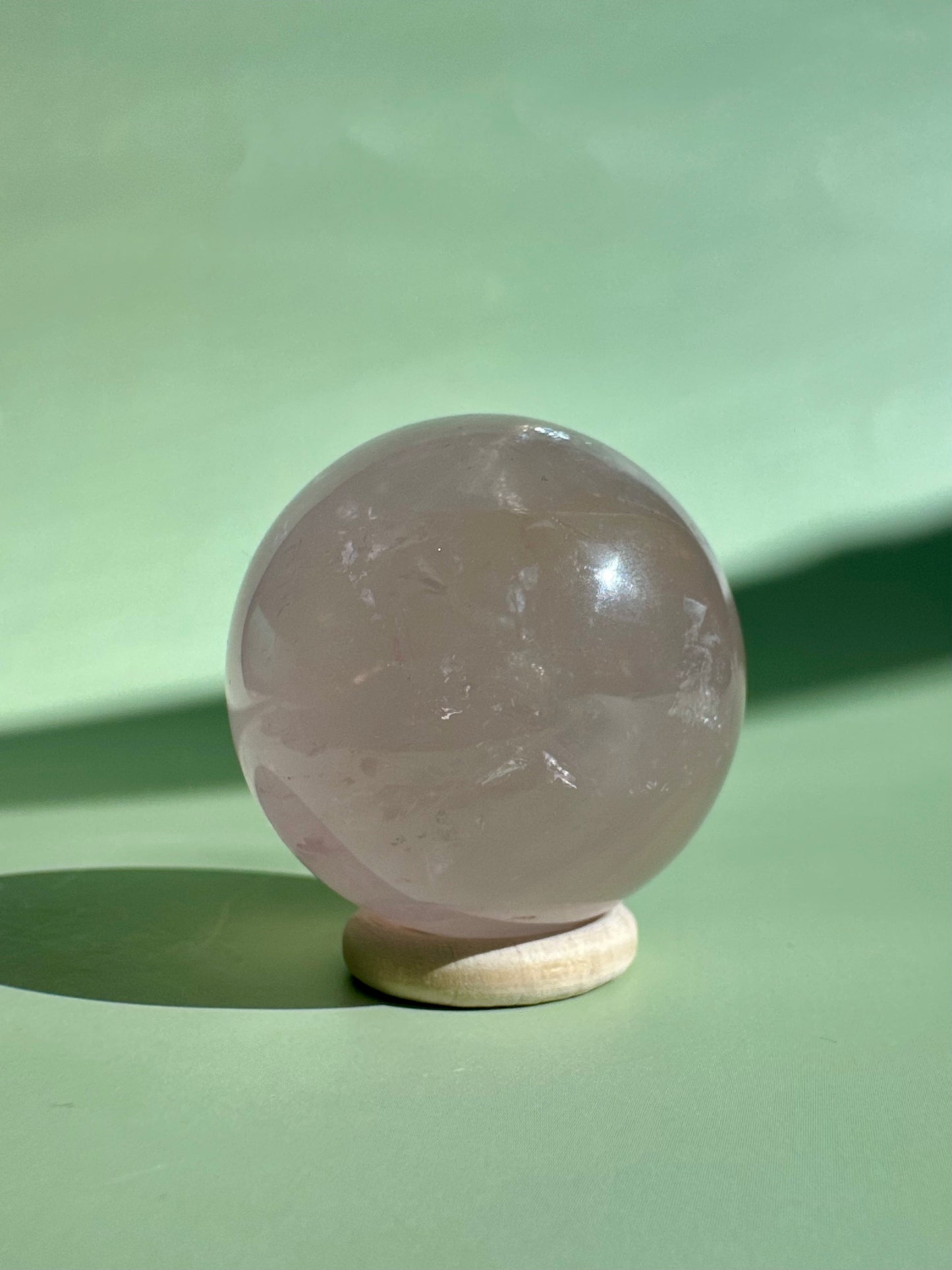 Small Star Rose Quartz Sphere - B