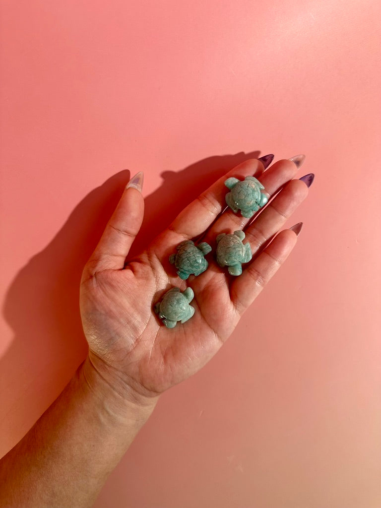 Mini Amazonite Sea Turtle | Crystal Carving