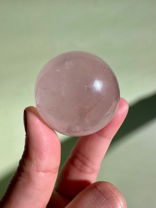 Small Star Rose Quartz Sphere - B