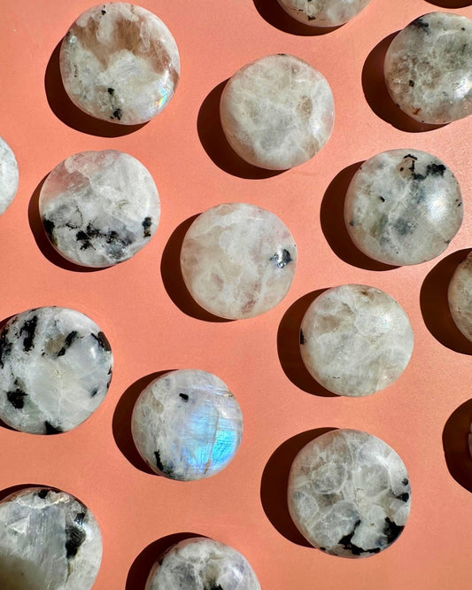 Rainbow Moonstone Mini Flat Palm