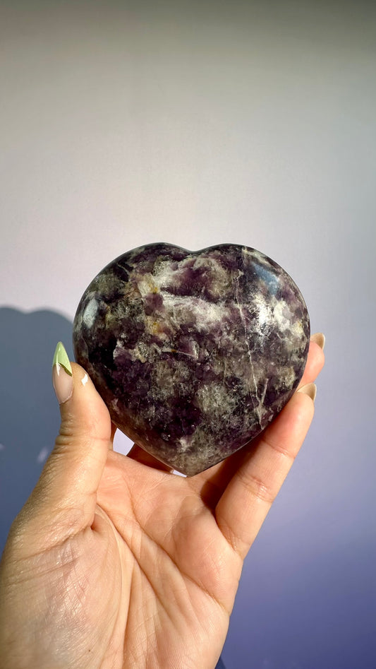 Lepidolite Heart – Option A