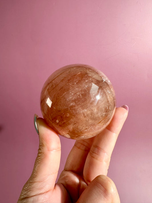 Fire Quartz Sphere Option J | One-of-a-Kind Polished Hematoid Quartz Crystal