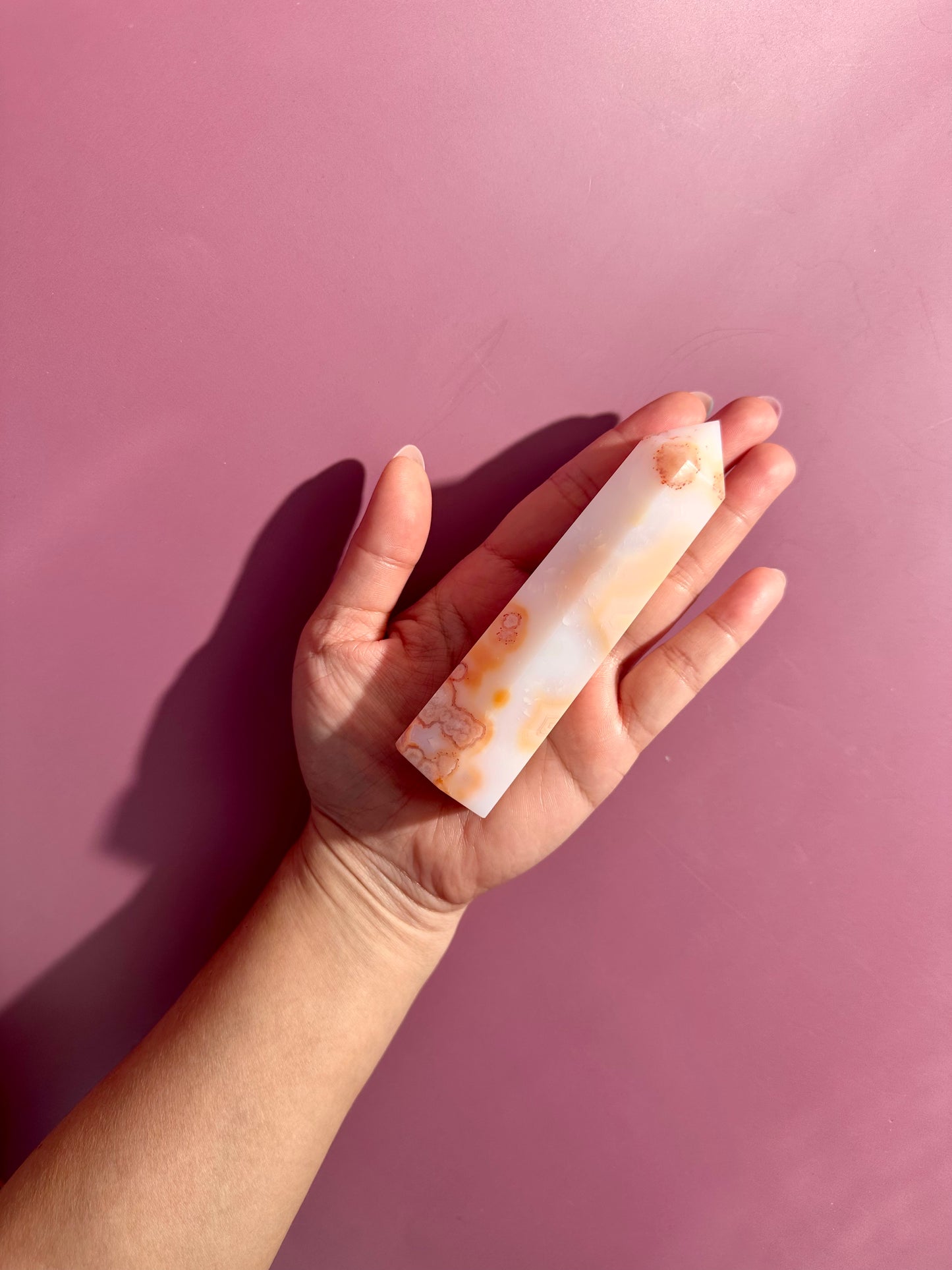 Carnelian Flower Agate Tower Option G | Joy, Confidence & Personal Growth Crystal