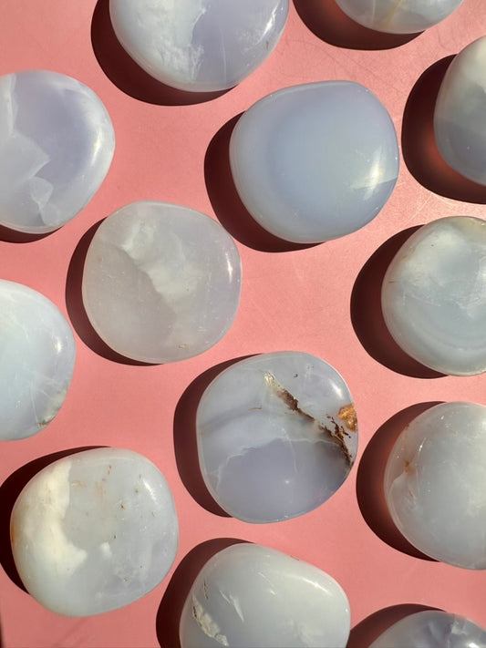 Blue Chalcedony Flat Palm