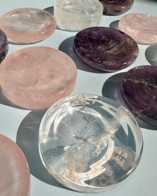Crystal Sphere Holder Dish (Rose Quartz, Amethyst, Clear Quartz) - You Pick!