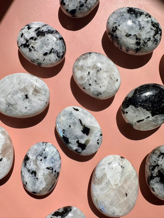 Rainbow Moonstone Palm Stone