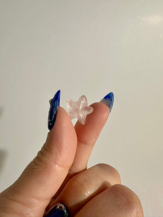 Mini Rose Quartz Starfish | Pink Crystal Carving