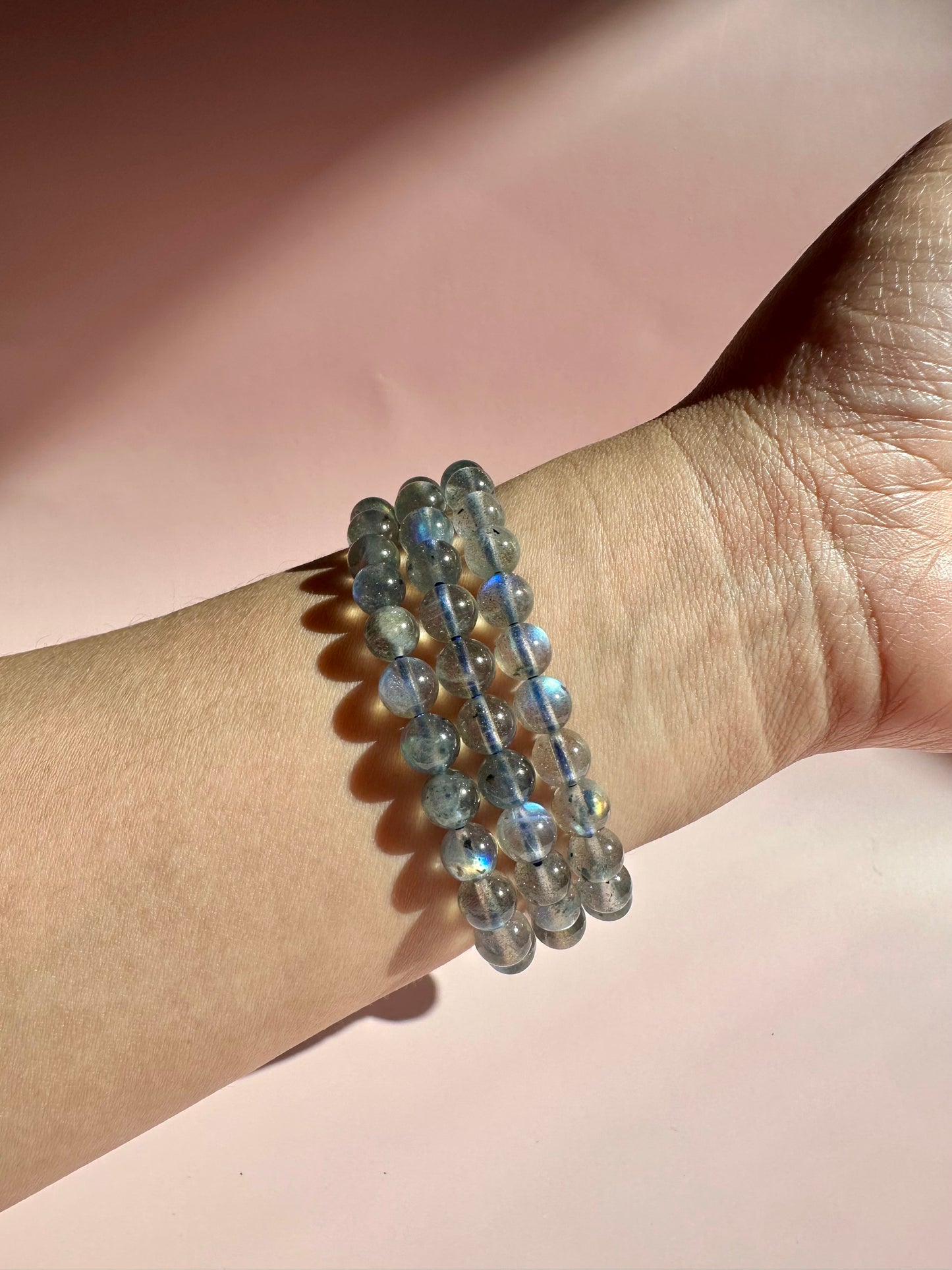 6mm Labradorite Beaded Bracelet
