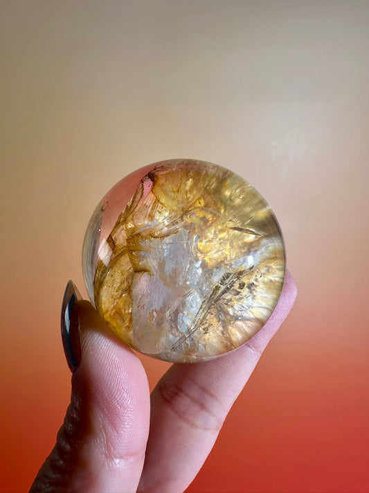 Golden Healer Sphere – Option B | Collector Crystal, Abundance & Spiritual Harmony
