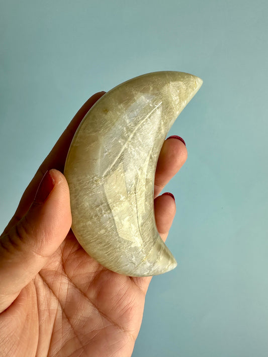 Extra Large Moonstone Crescent Moon - B
