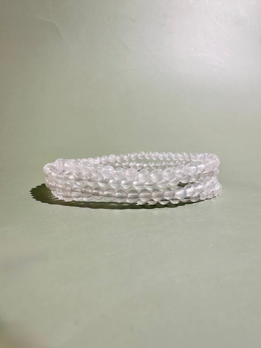 4mm Moonstone Beaded Bracelet | Intuition & New Beginnings Energy
