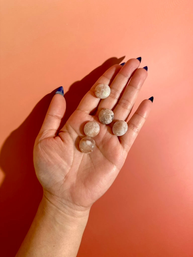 Mini Flower Agate Coin | Pocket Crystal