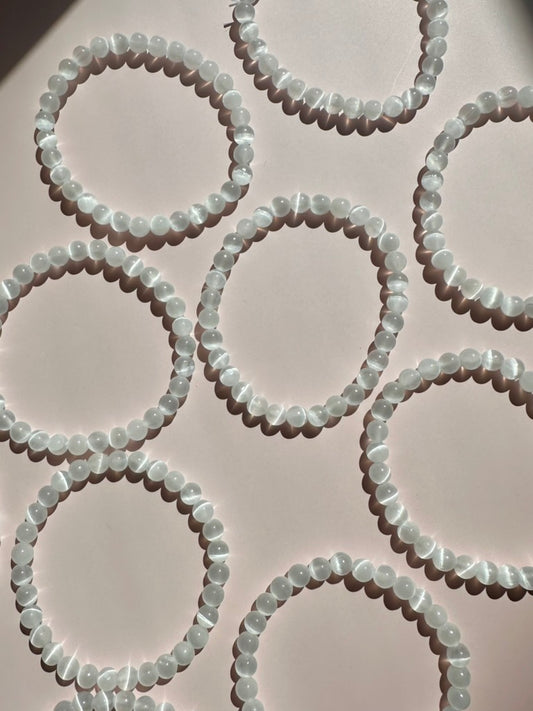 6mm Satin Spar (Selenite) Bracelet