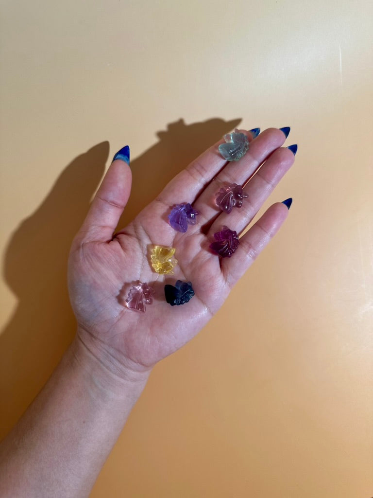 Mini Rainbow Fluorite Unicorn Head | Crystal Carving
