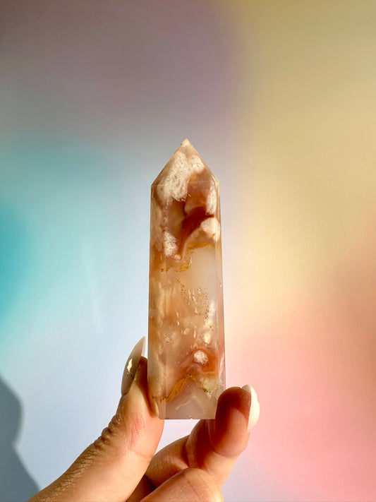 Carnelian Flower Agate Tower – Option A