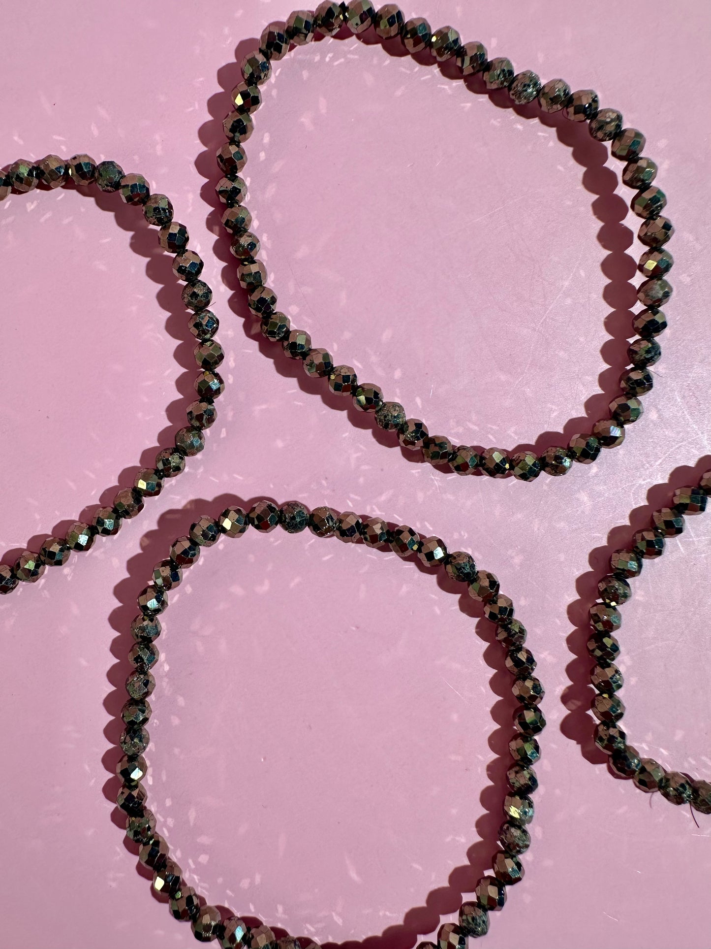 3mm Faceted Pyrite Bracelet | Abundance & Confidence Energy
