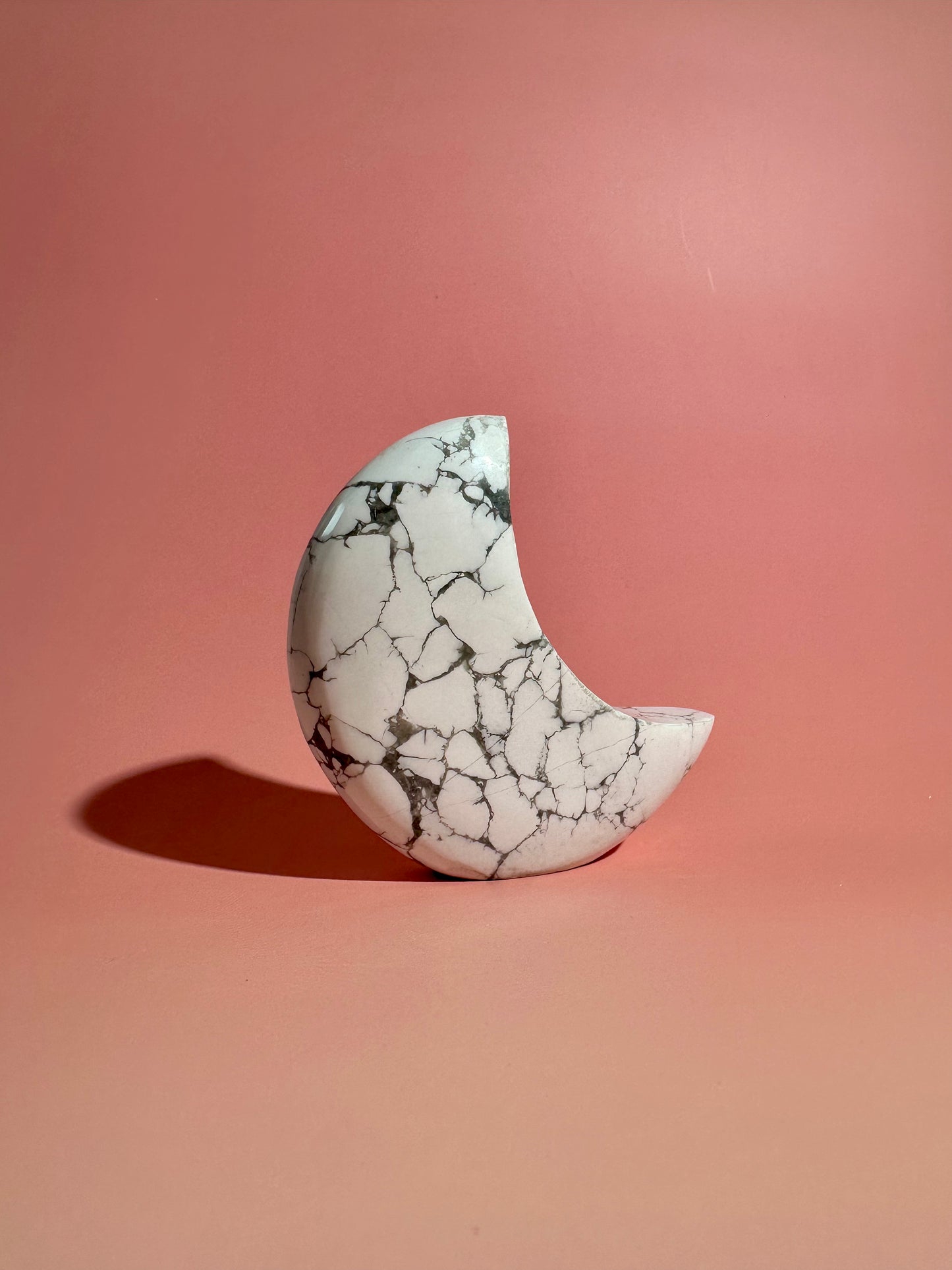 Howlite Self Standing Crescent Moon Carving