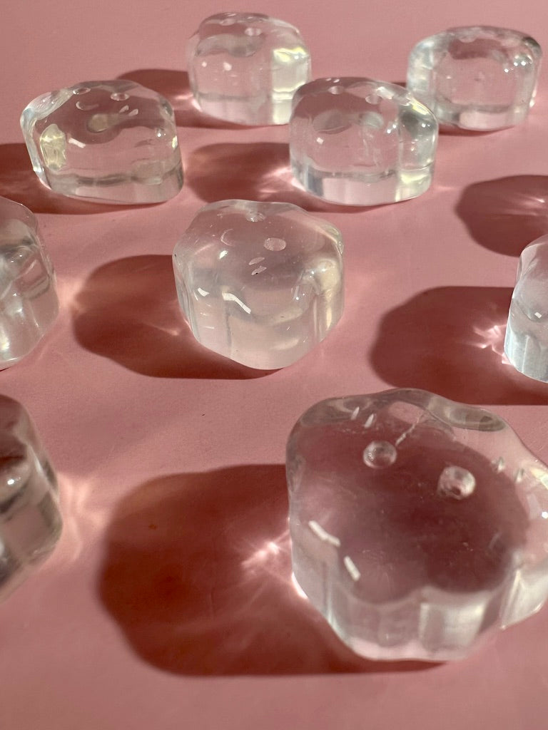 Mini Clear Quartz Smiley Cloud | Crystal Carving