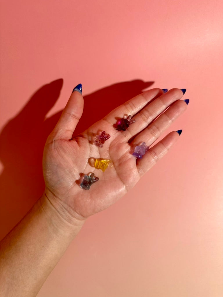 Mini Rainbow Fluorite Peace Sign | Crystal Carving