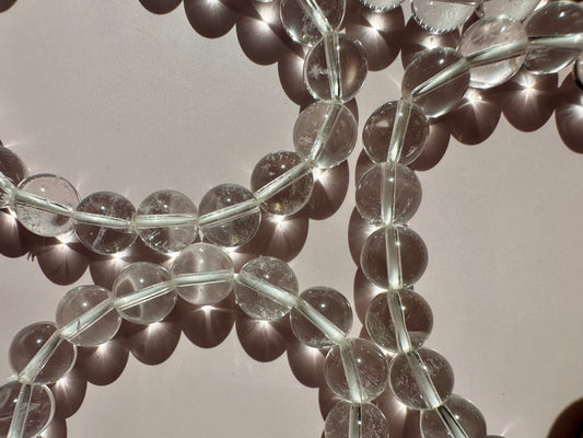 10mm Lemurian Clear Quartz Beaded Bracelet