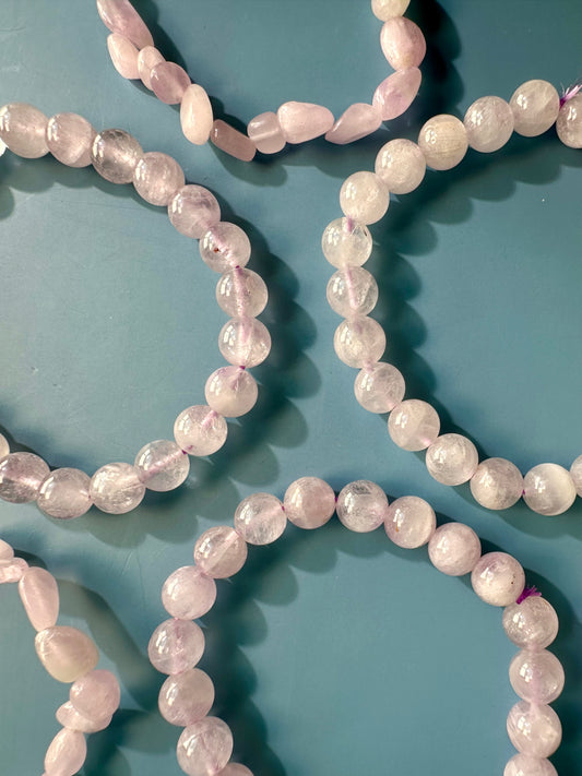8mm Kunzite Beaded Bracelet