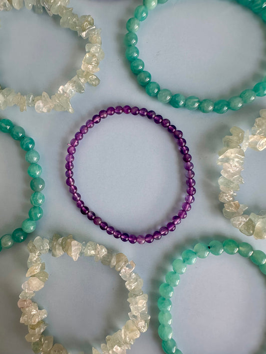 Bracelet Bundle Set: “Still Waters” - Aquamarine, Amazonite, Amethyst