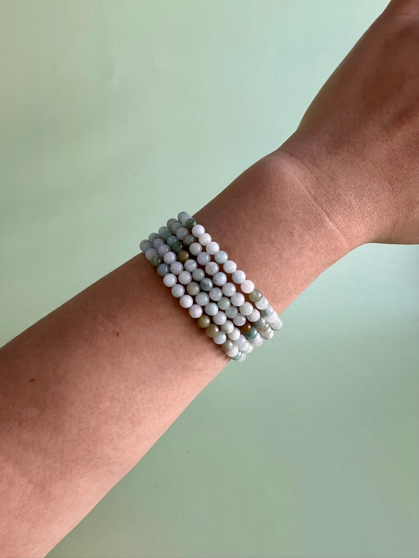 4mm Natural Burmese Jade Bracelet