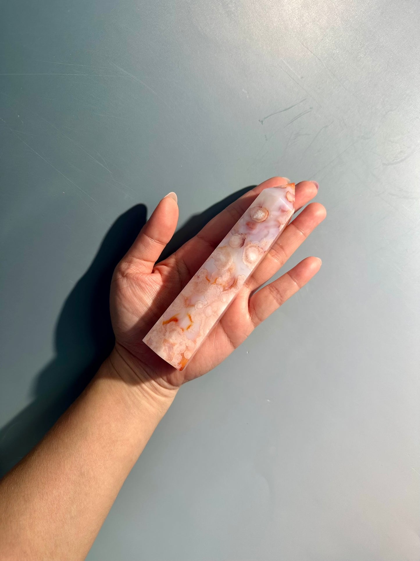 Carnelian Flower Agate Tower Option K | Blooming Potential, Courage & Joy Crystal