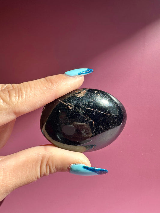 Black Tourmaline Palm Stone