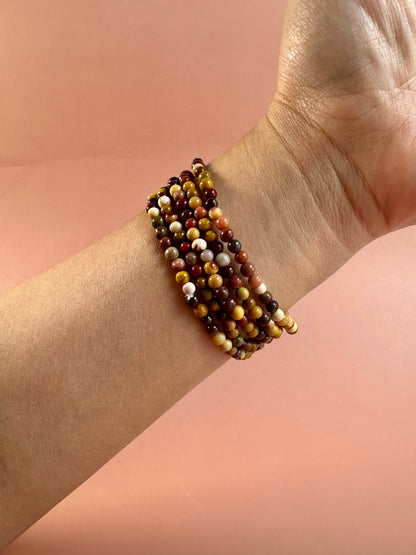 4mm Mookaite Beaded Bracelet