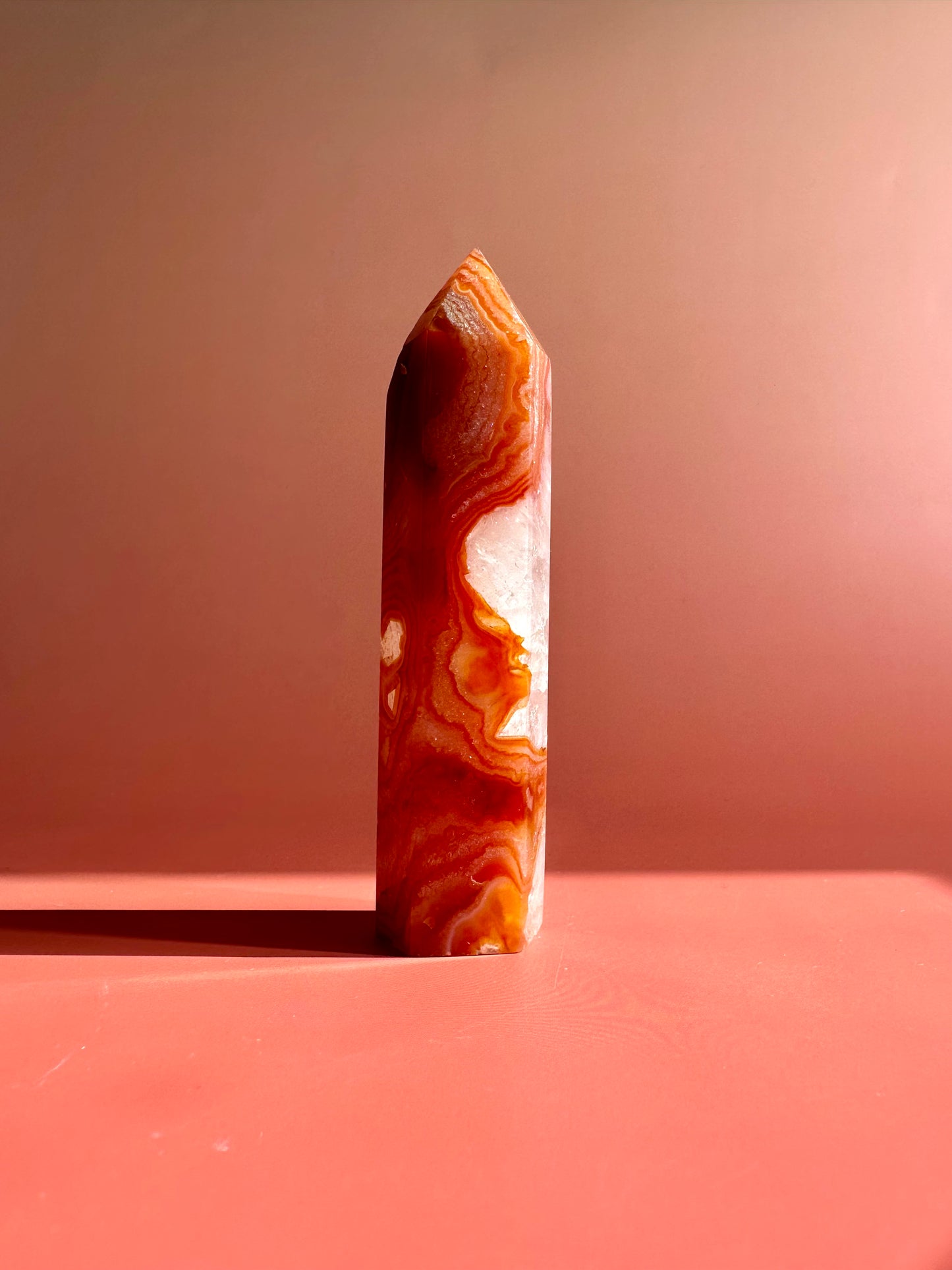 Carnelian Tower Option C | Vitality, Courage & Creative Energy Crystal