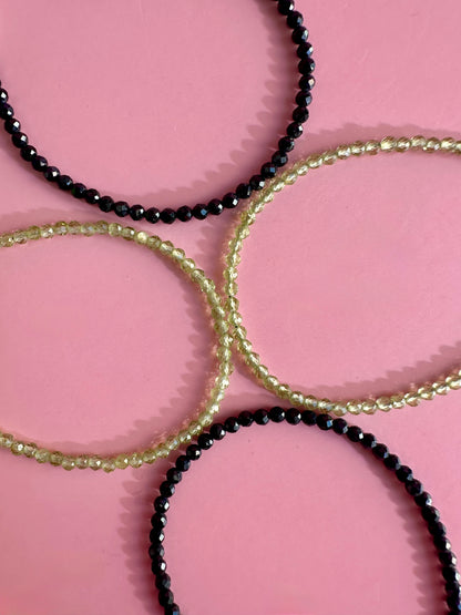 2mm Faceted Sapphire Bracelet with 925 Silver Adjustable Extender