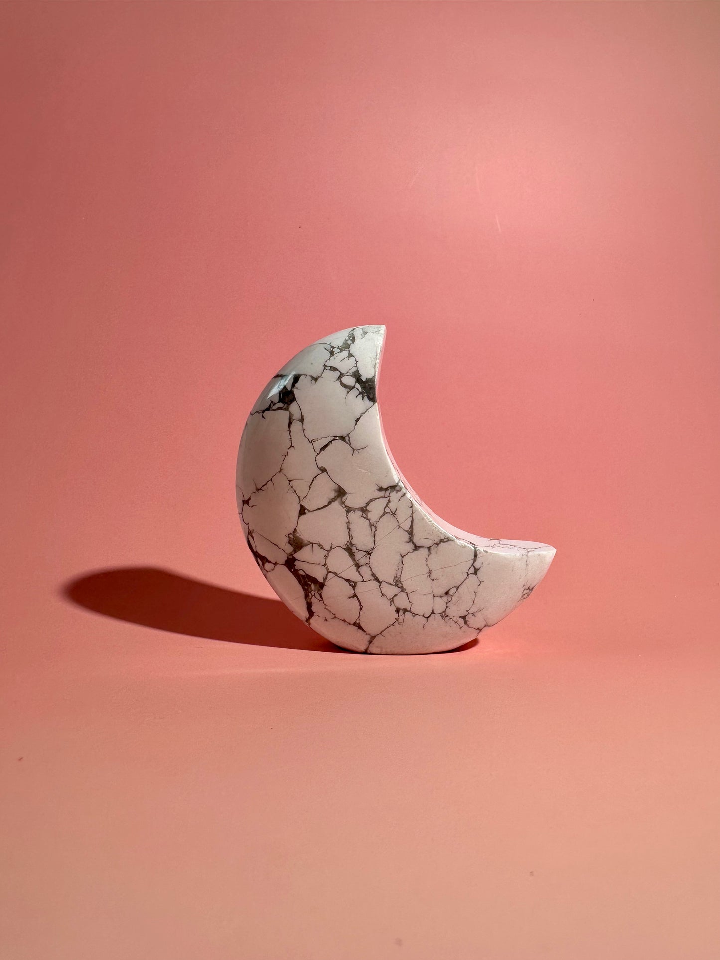 Howlite Self Standing Crescent Moon Carving