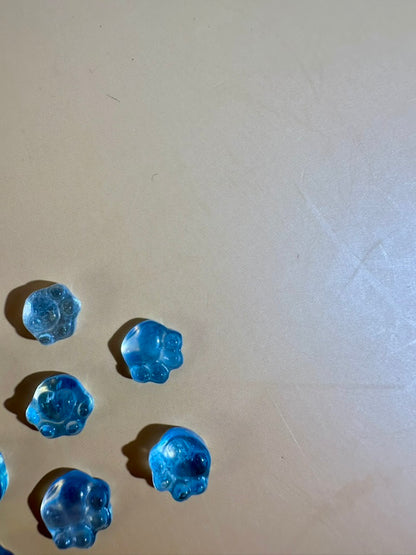 Teeny Aquamarine Paw | Mini Blue Crystal Carving