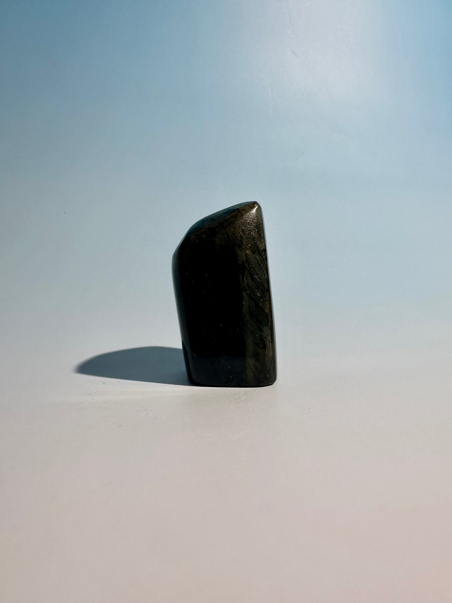 Small Oil Slick Rainbow Flash Labradorite Standing  Freeform – Option E