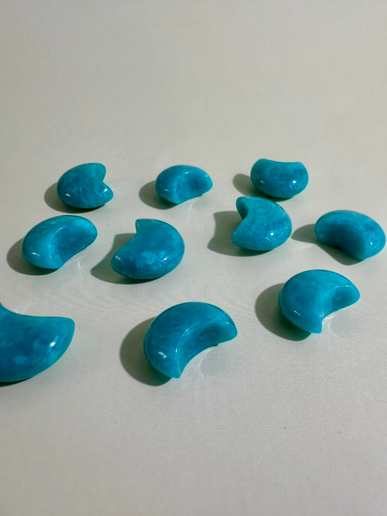 Mini Amazonite Crescent Moon | Celestial Crystal Carving