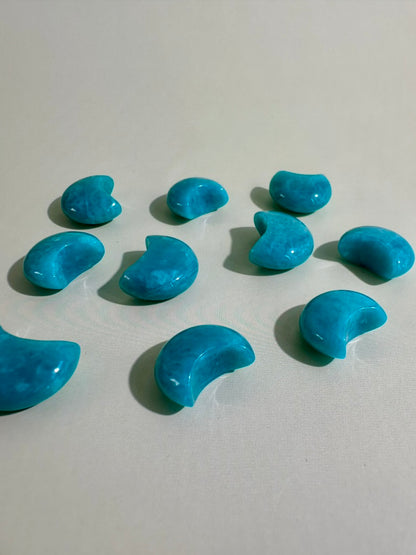 Mini Amazonite Crescent Moon | Celestial Crystal Carving