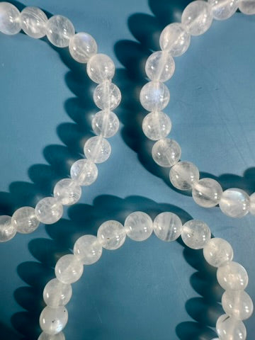 8mm HQ Moonstone Beaded Bracelet