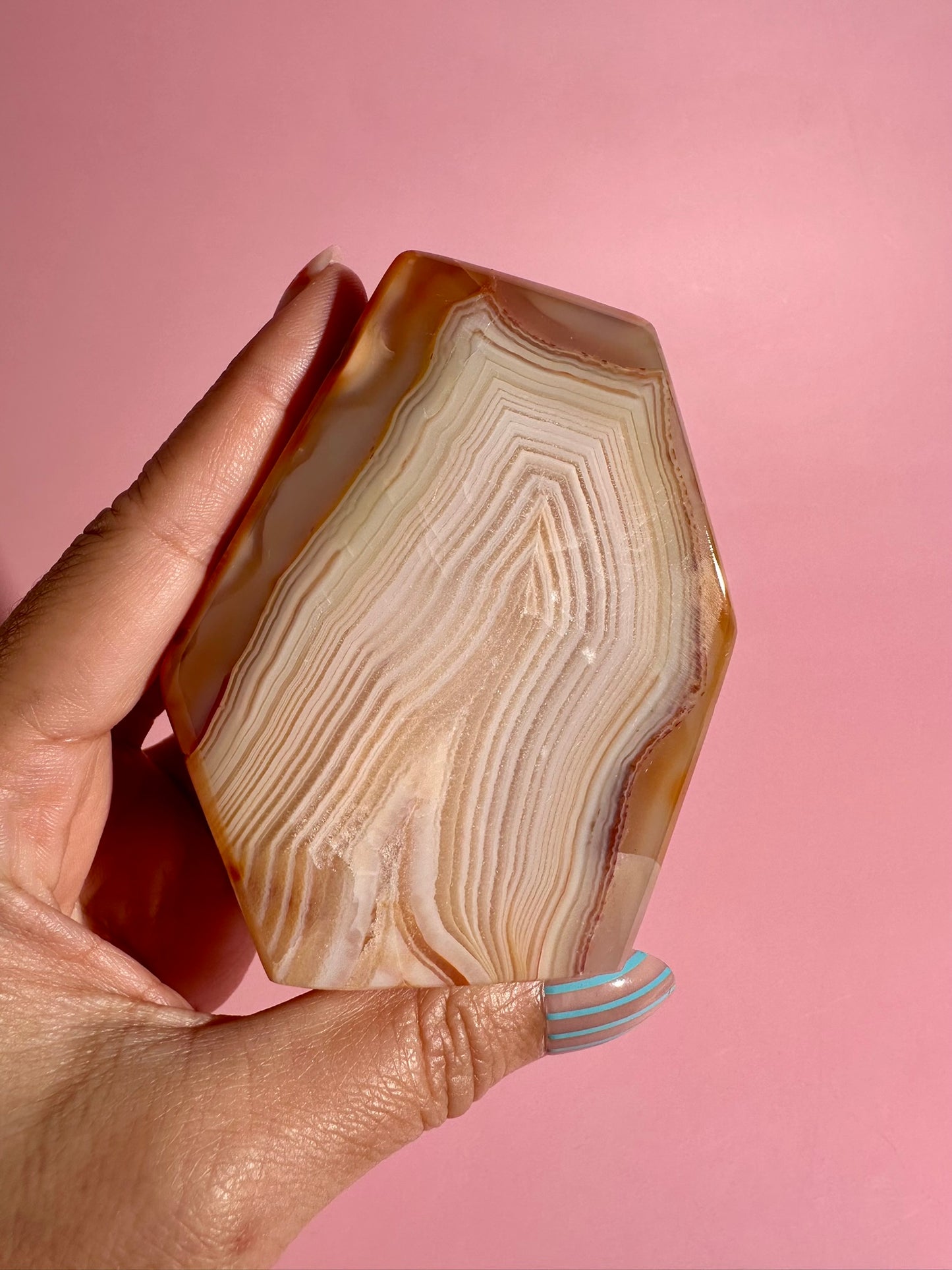 Carnelian Agate Geometric Freeform – Option H | Vitality, Optimism & Empowerment Energy