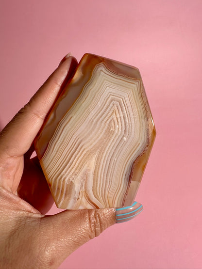 Carnelian Agate Geometric Freeform – Option H | Vitality, Optimism & Empowerment Energy