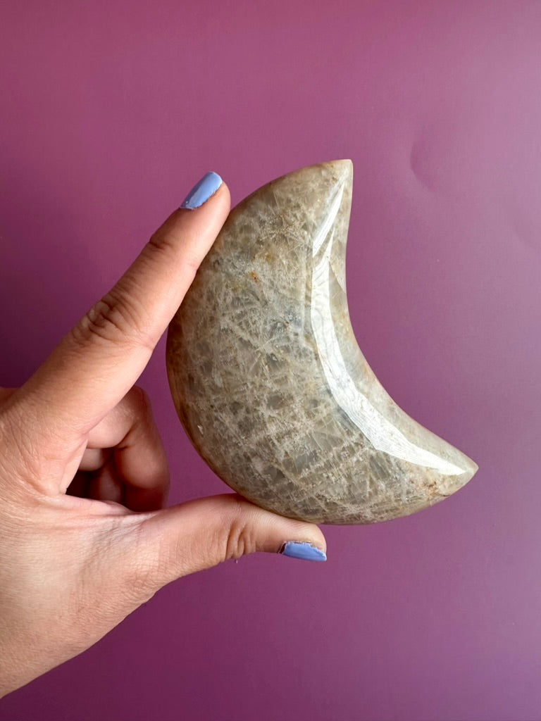 Extra Large Moonstone Crescent Moon