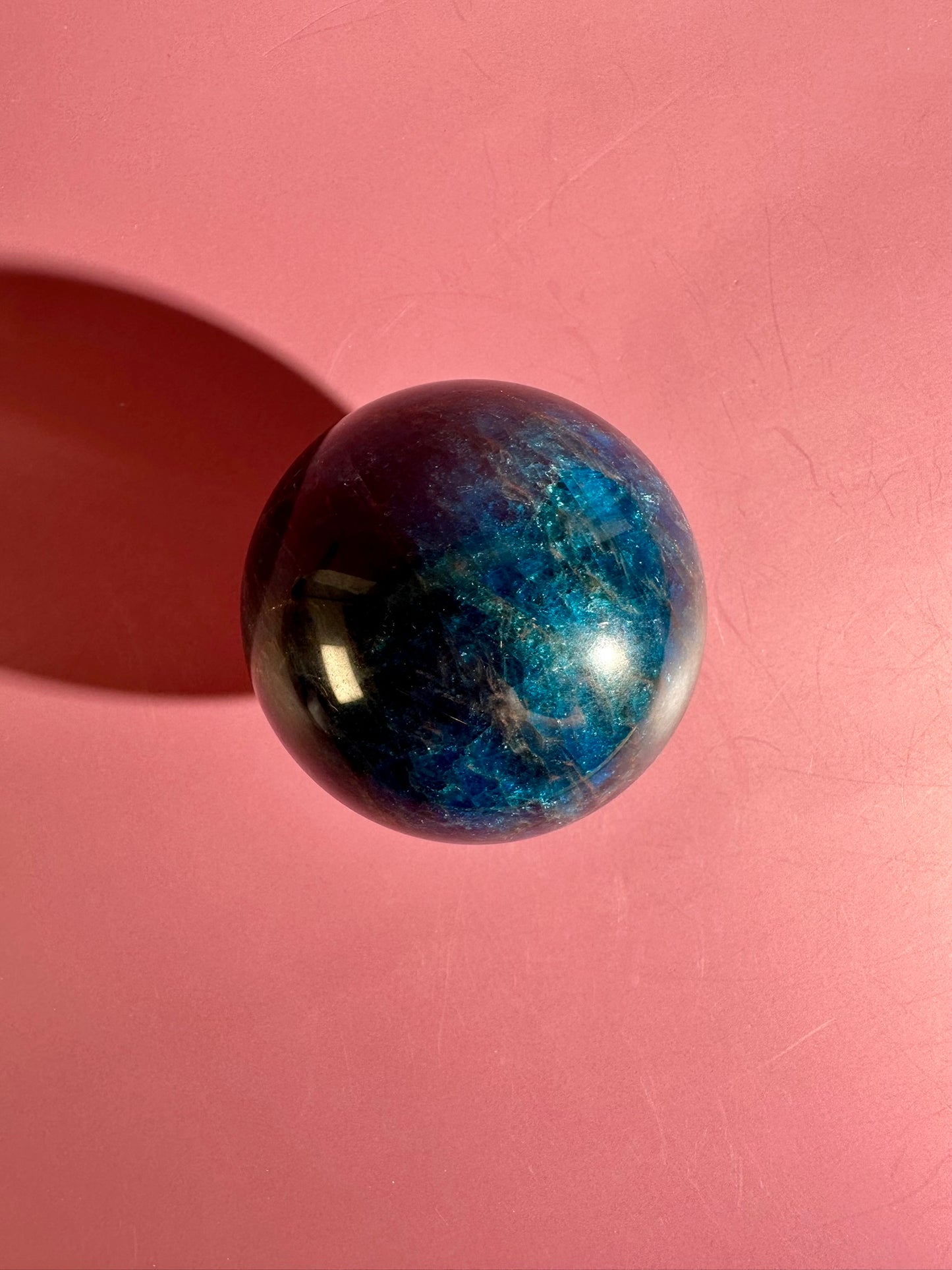 Blue Apatite Sphere – Option C | Collector Crystal, Intuition & Personal Growth