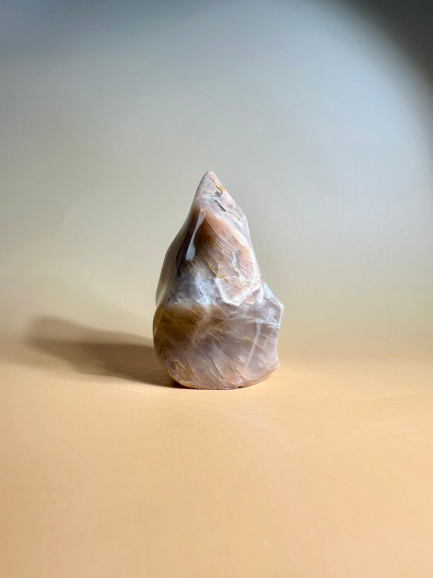 Peach Moonstone Flame – Option A | New Beginnings, Intuition & Feminine Energy Crystal